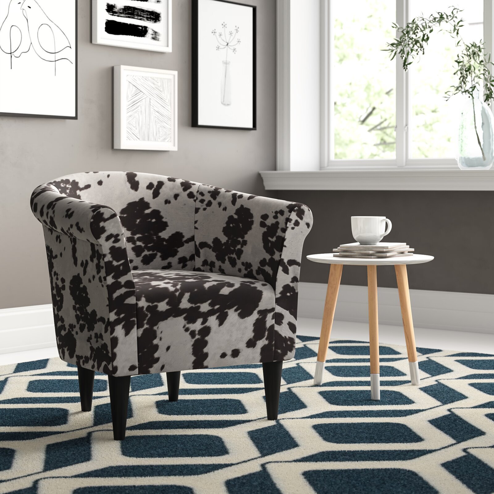Cow Print Patterned Armchair