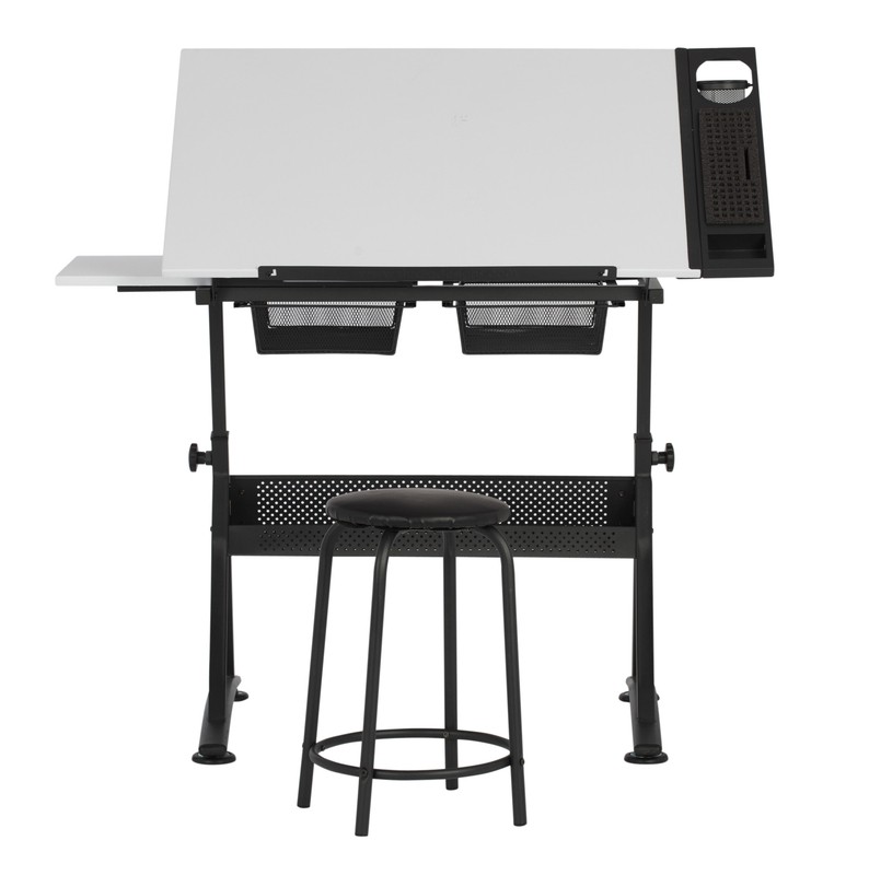 Crase Height Adjustable Drafting Table and Chair Set