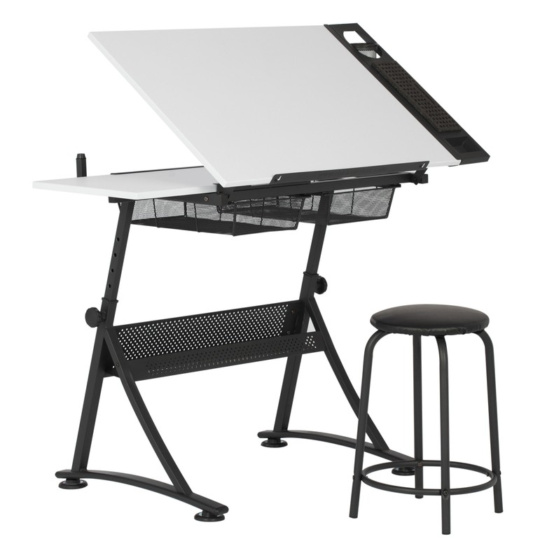 Crase Height Adjustable Drafting Table and Chair Set