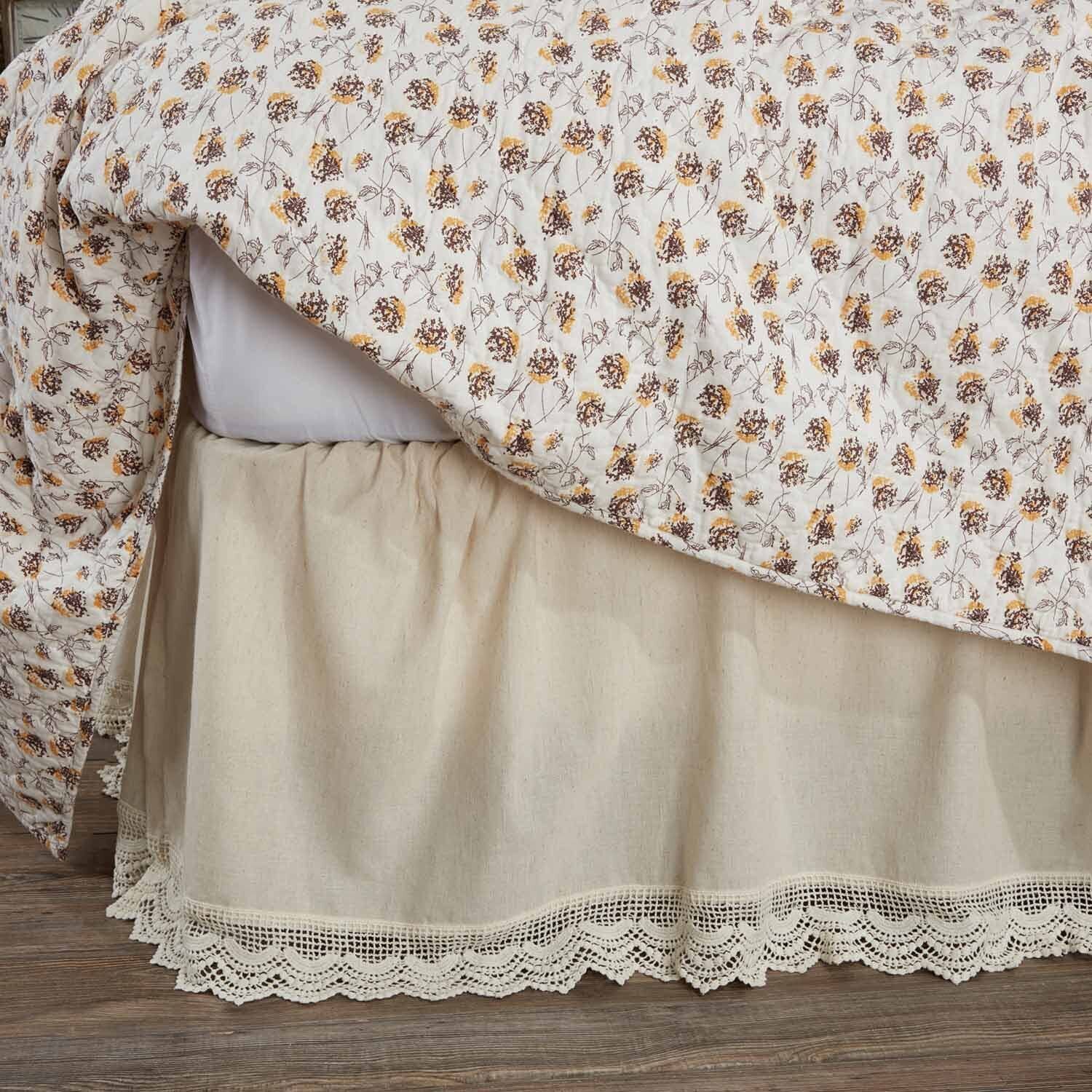 Crochet bed skirt in a different color