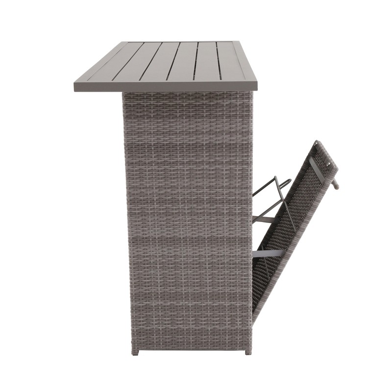 Crugers Bar Counter with Steel Frame and Wicker