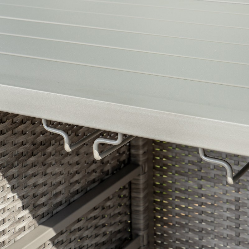 Crugers Bar Counter with Steel Frame and Wicker