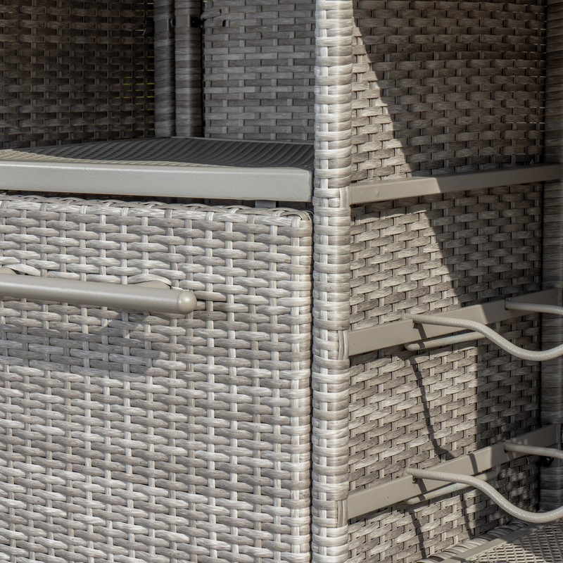 Crugers Bar Counter with Steel Frame and Wicker