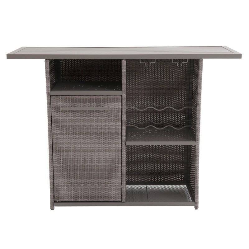 Crugers Bar Counter with Steel Frame and Wicker