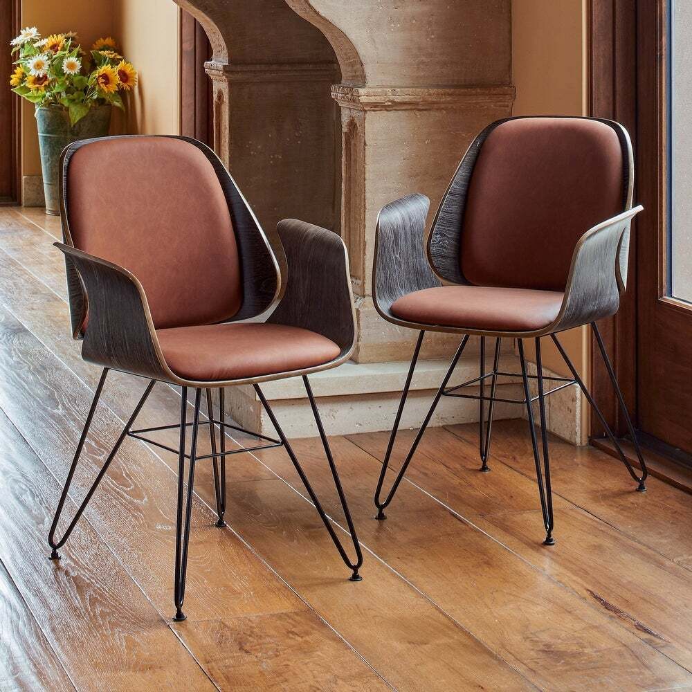 Curved Arm Retro Dining Chair