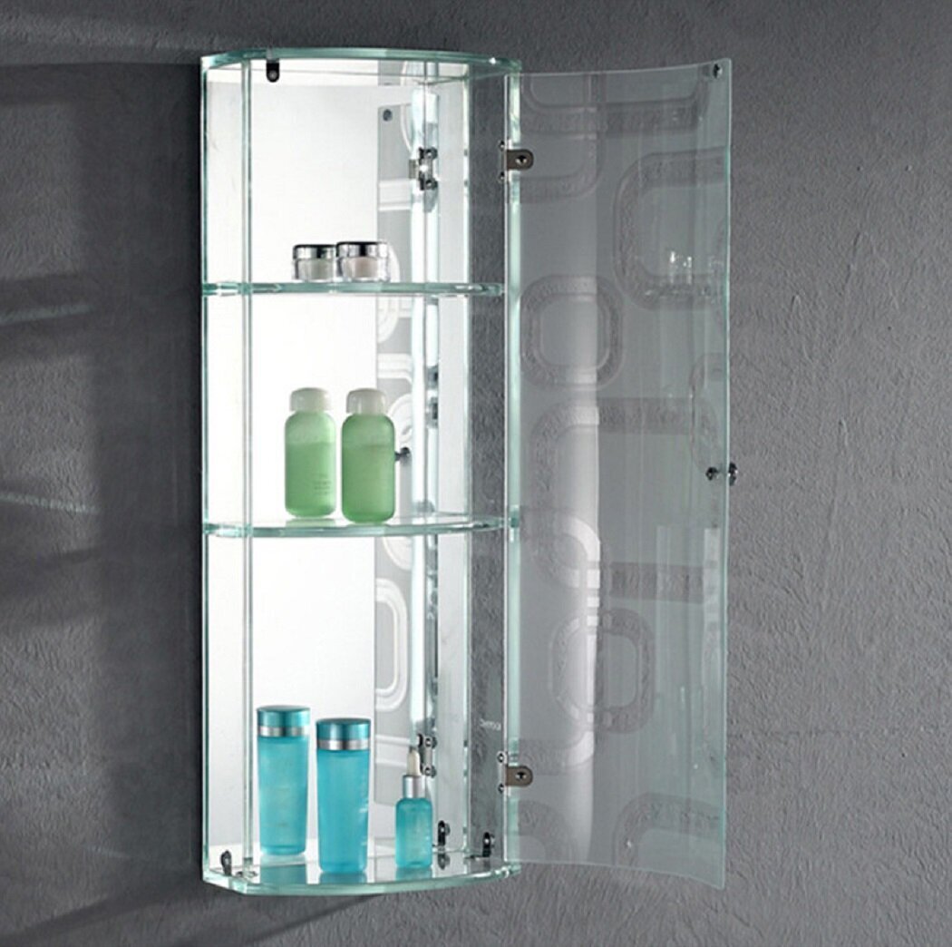 Cylindrical Wall Mounted Cabinet with Glass Doors