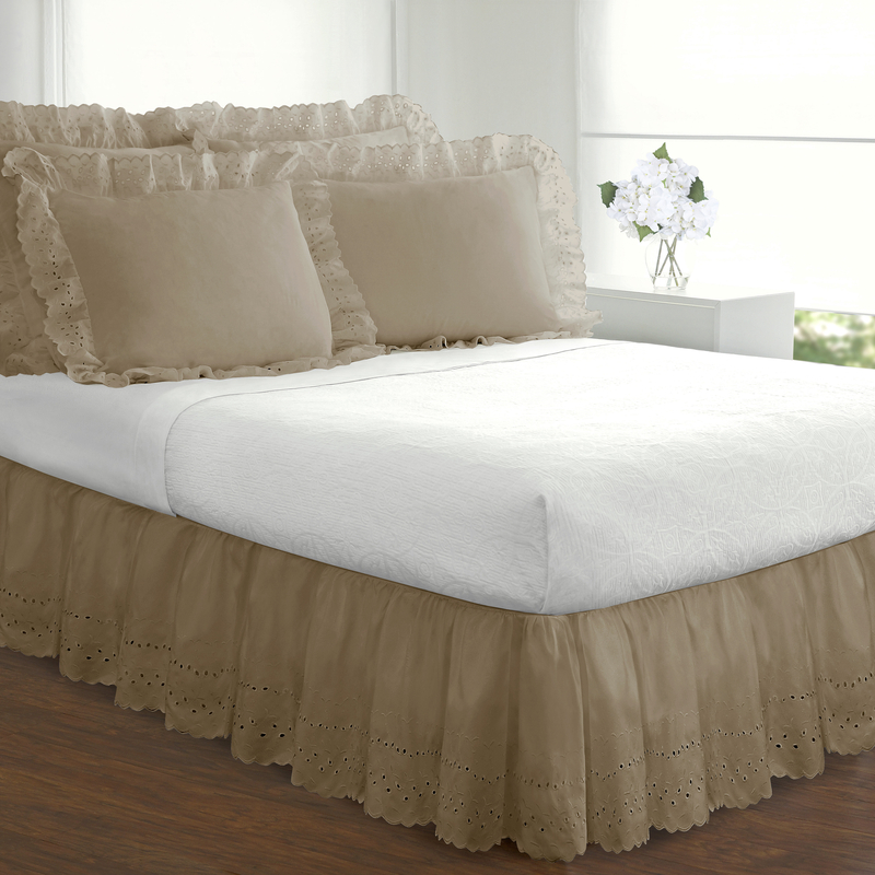 Sports Bed Room Dust Ruffle Bedding SOLID COLOR POLYESTER MESH JERSEY BEDSKIRT 