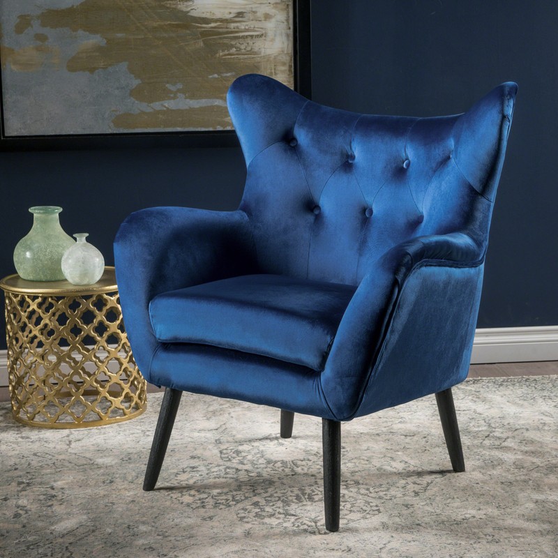 Danney 30'' Wide Tufted Velvet Wingback Chair