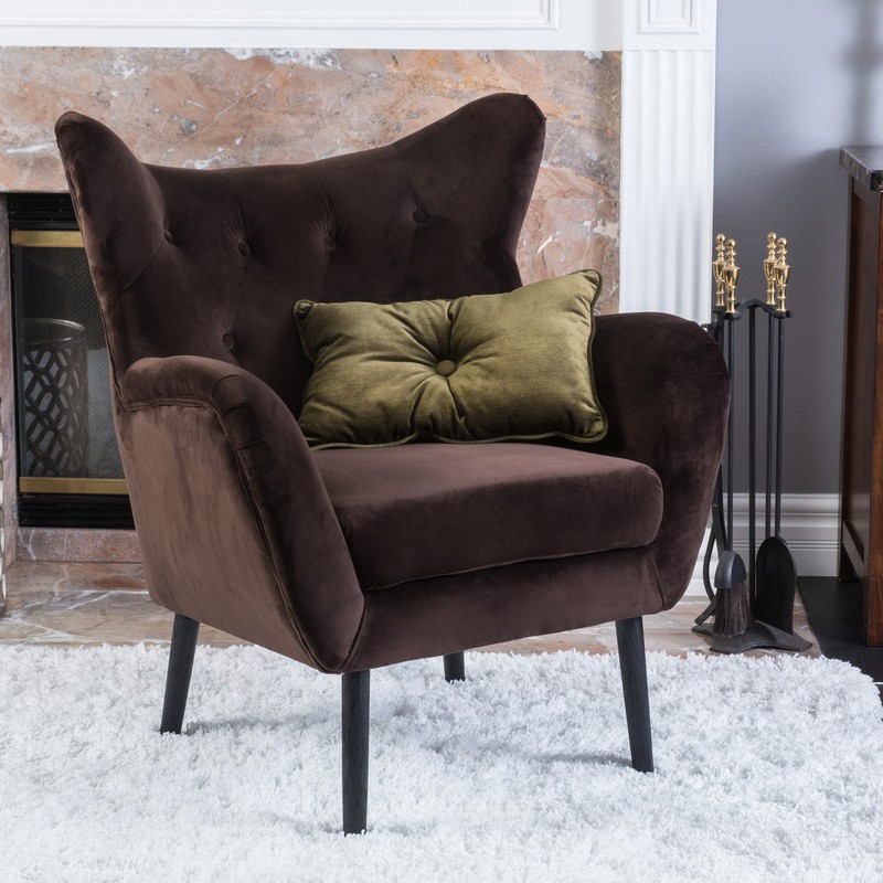 Danney 30'' Wide Tufted Velvet Wingback Chair