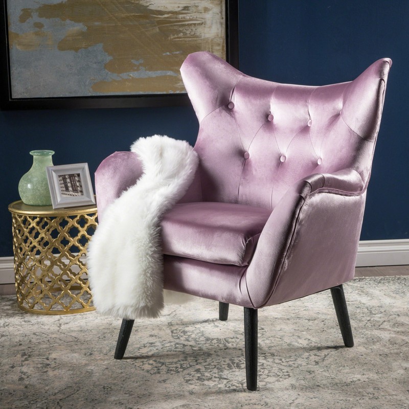 Danney 30'' Wide Tufted Velvet Wingback Chair