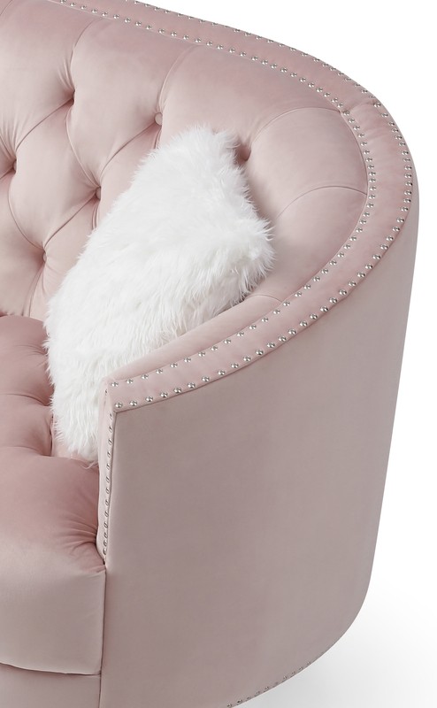 Davina 64'' Velvet Tuxedo Arm Curved Loveseat