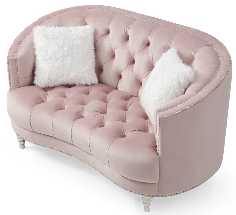 Davina 64'' Velvet Tuxedo Arm Curved Loveseat