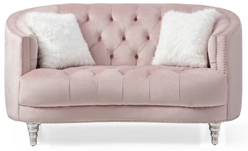 Davina 64'' Velvet Tuxedo Arm Curved Loveseat