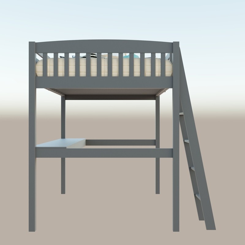 Daylin Solid Wood Platform Loft Bed with Built-in-Desk by Harriet Bee