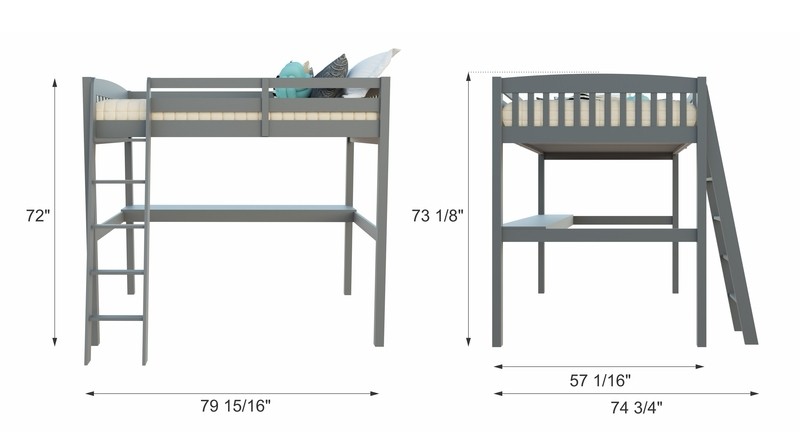 Daylin Solid Wood Platform Loft Bed with Built-in-Desk by Harriet Bee