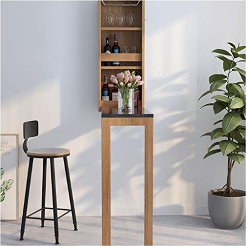 Desk Wall Mounted Folding Table, Simple Modern Small Bar, Multifunction Wine Cabinet for Kitchen, Storage Area, Wine Shelf, Fold Out, 100x36cm