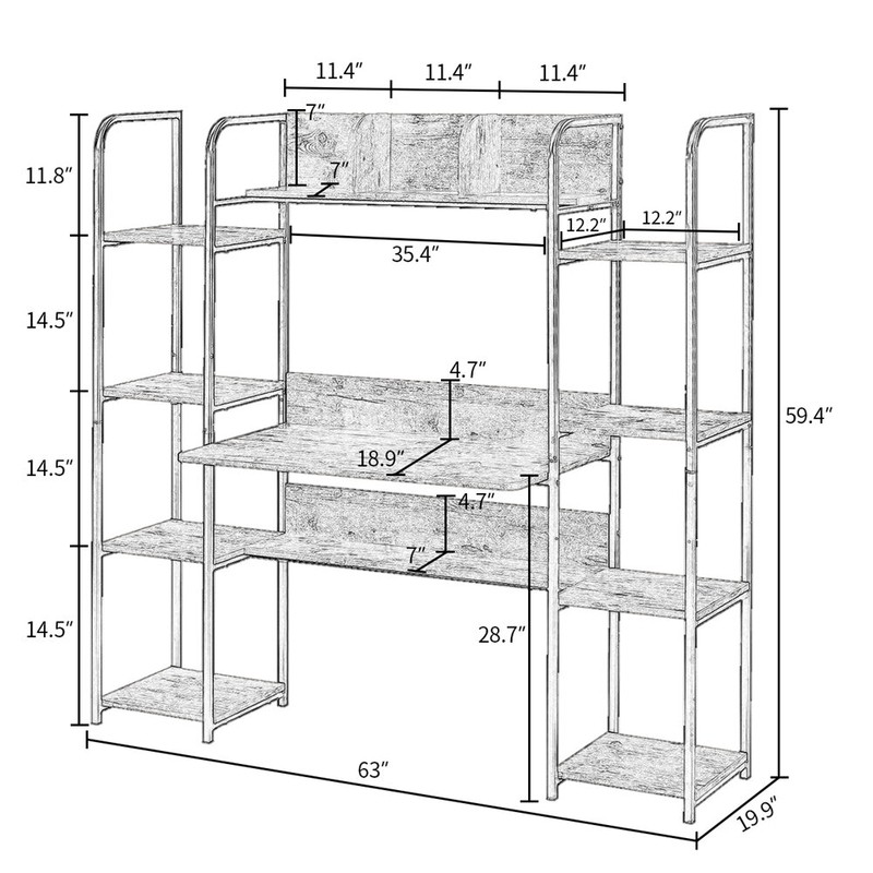 Desk With Hutch And Shelf
