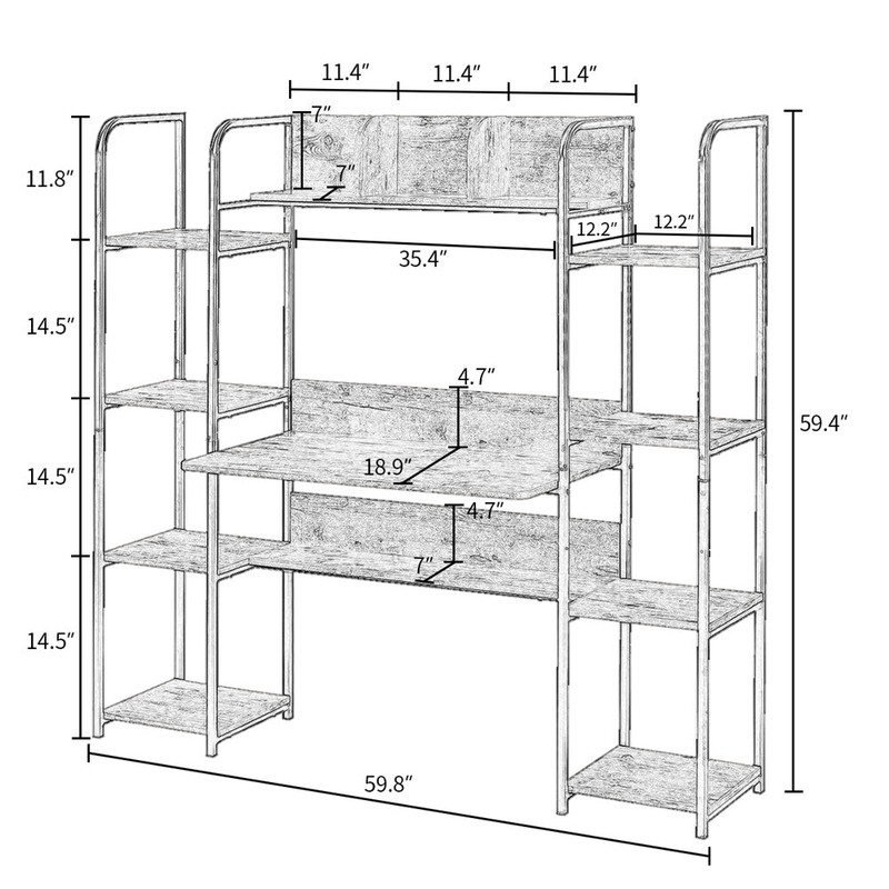 Desk With Hutch And Shelf