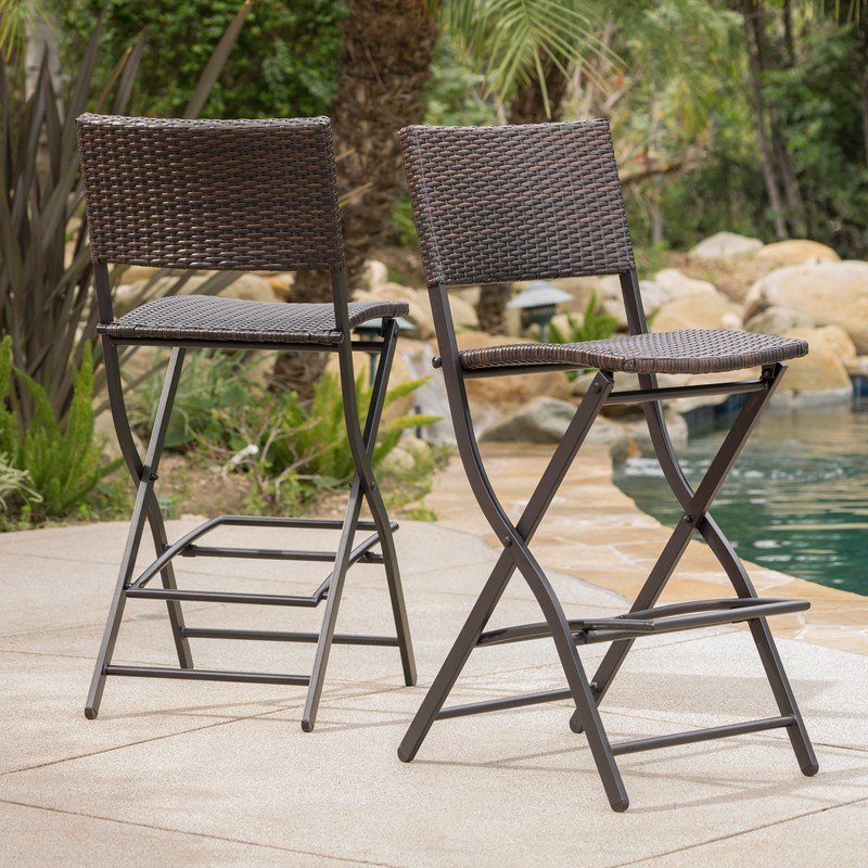 Deston Outdoor Wicker 28" Bar Stool