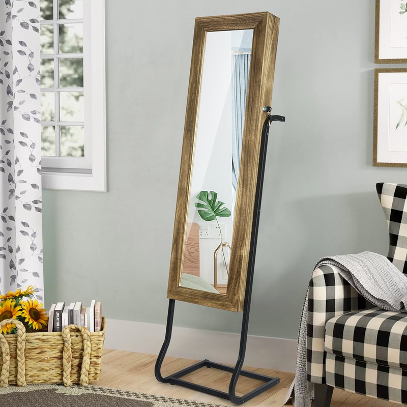 Diella 17.7'' Wide Solid Wood Jewelry Armoire with Mirror
