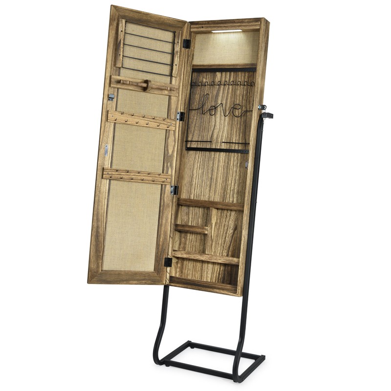 Diella 17.7'' Wide Solid Wood Jewelry Armoire with Mirror