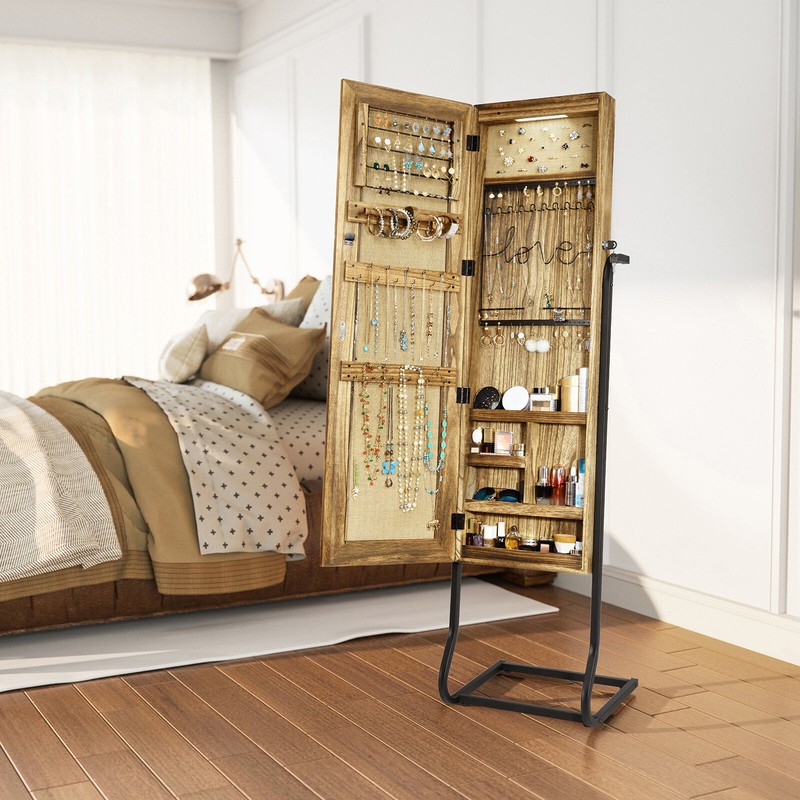 Diella 17.7'' Wide Solid Wood Jewelry Armoire with Mirror