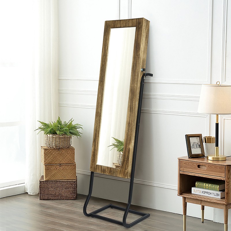 Diella 17.7'' Wide Solid Wood Jewelry Armoire with Mirror