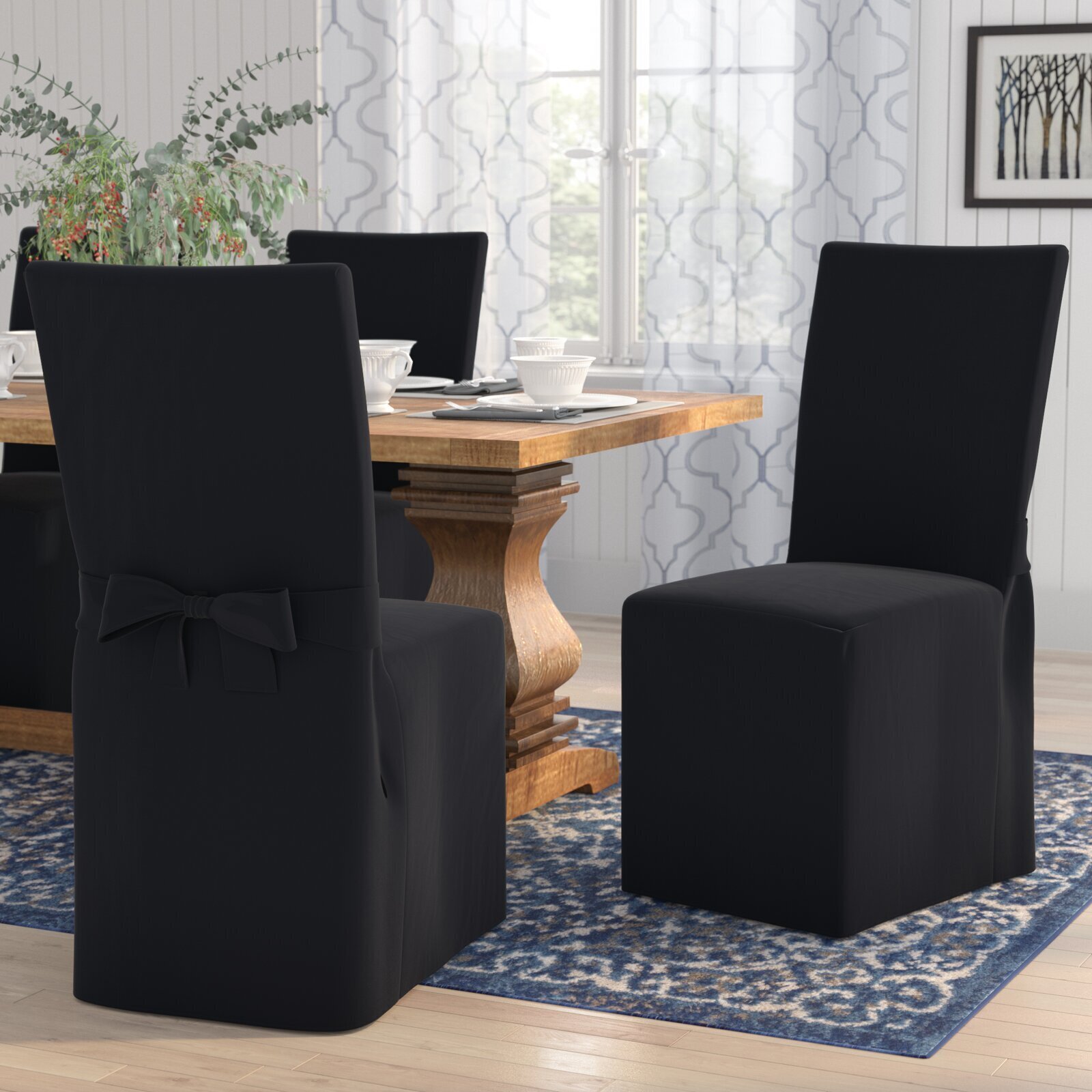 Dining Chair Slipcover with Bow