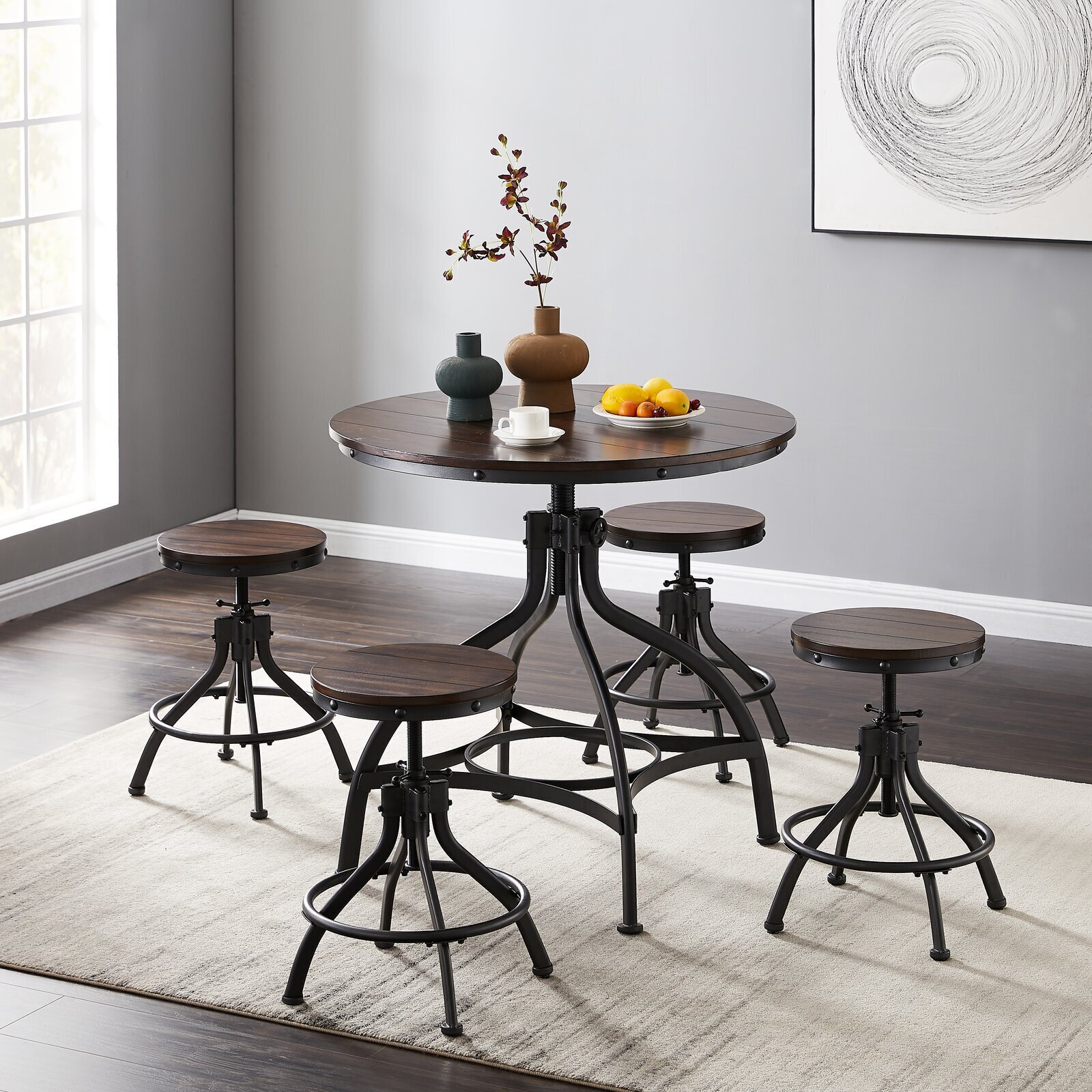 Dining Set with Industrial Appeal