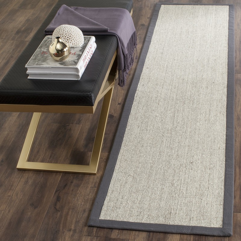 Dollard Jute/Sisal Area Rug in Marble/Grey