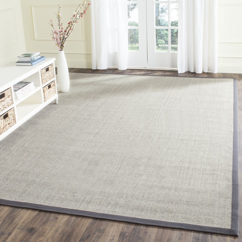 Dollard Jute/Sisal Area Rug in Marble/Grey