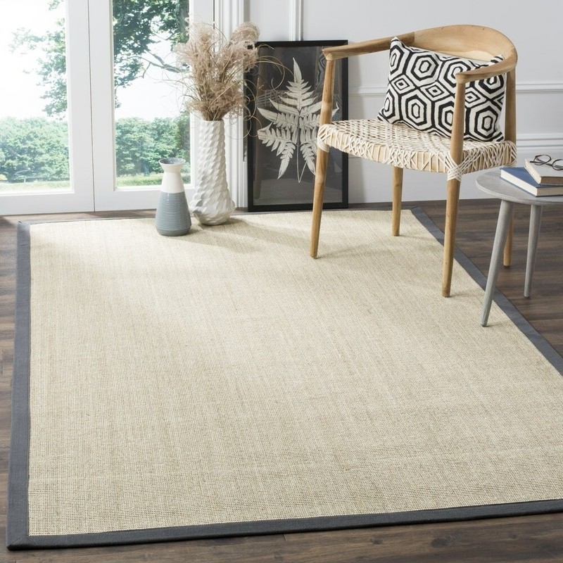 Dollard Jute/Sisal Area Rug in Marble/Grey