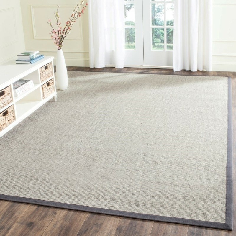Dollard Jute/Sisal Area Rug in Marble/Grey