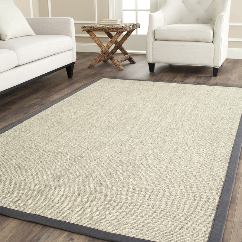 Dollard Jute/Sisal Area Rug in Marble/Grey