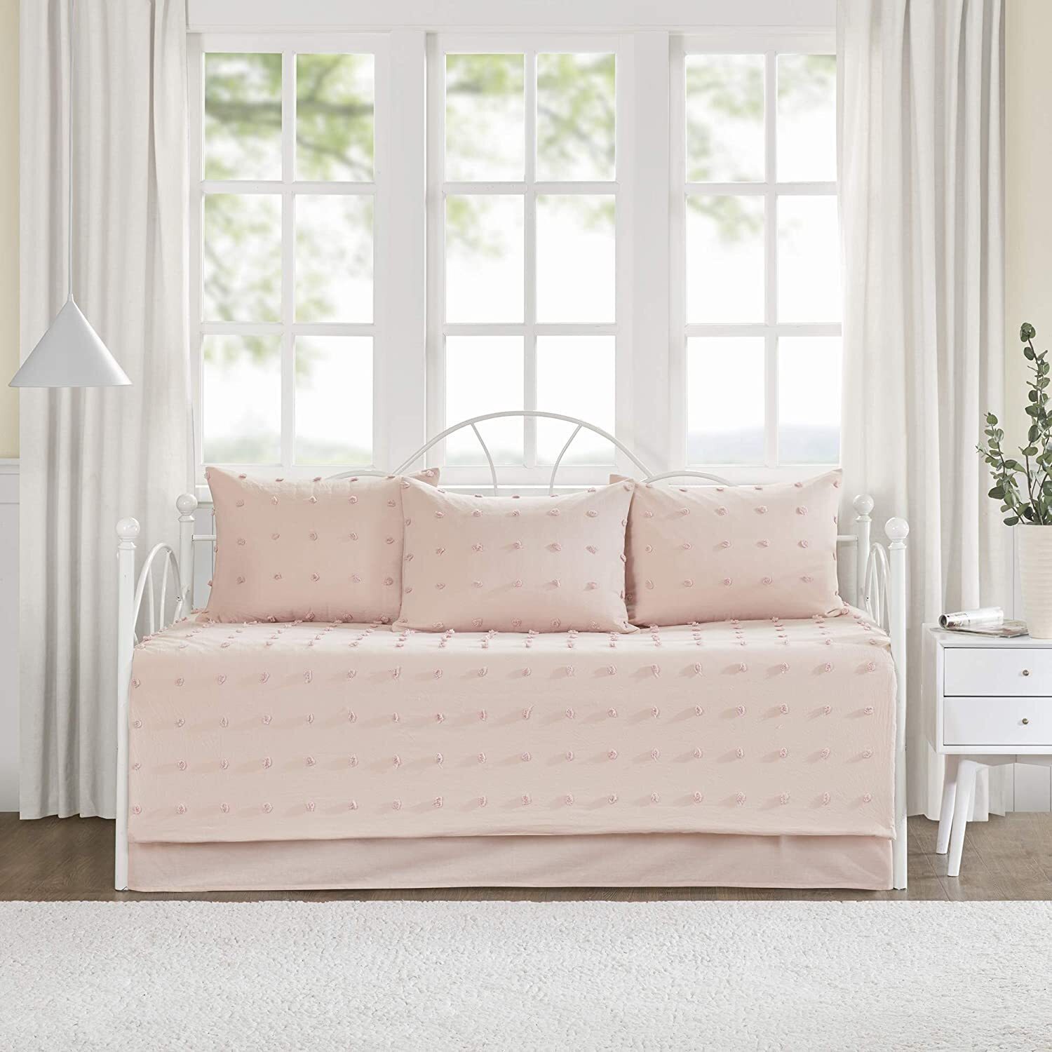Dusky Pink Quilted Reverse Bedding 