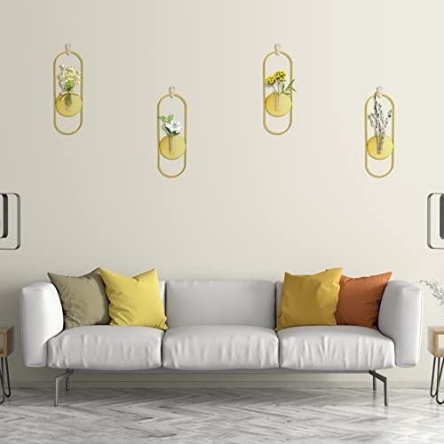 Dyna-Living Wall Sconces Set of Two Candle Holders Gold Candle Sconce Wrought Iron Wall Mounted Candle Holder for Wall Home Decor
