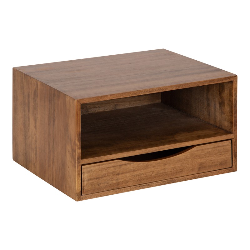 Eldersburg 2 Piece Poplar Solid Wood Floating Shelf with Drawer