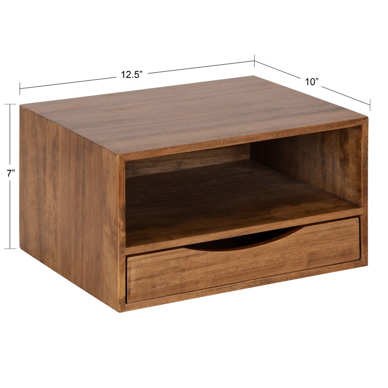 Eldersburg 2 Piece Poplar Solid Wood Floating Shelf with Drawer