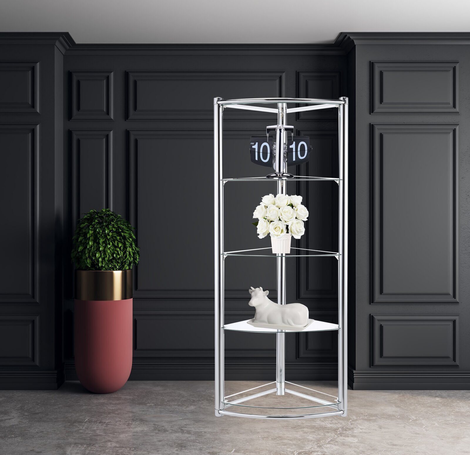 Elegant and Delicate Glass Corner Curio Cabinet