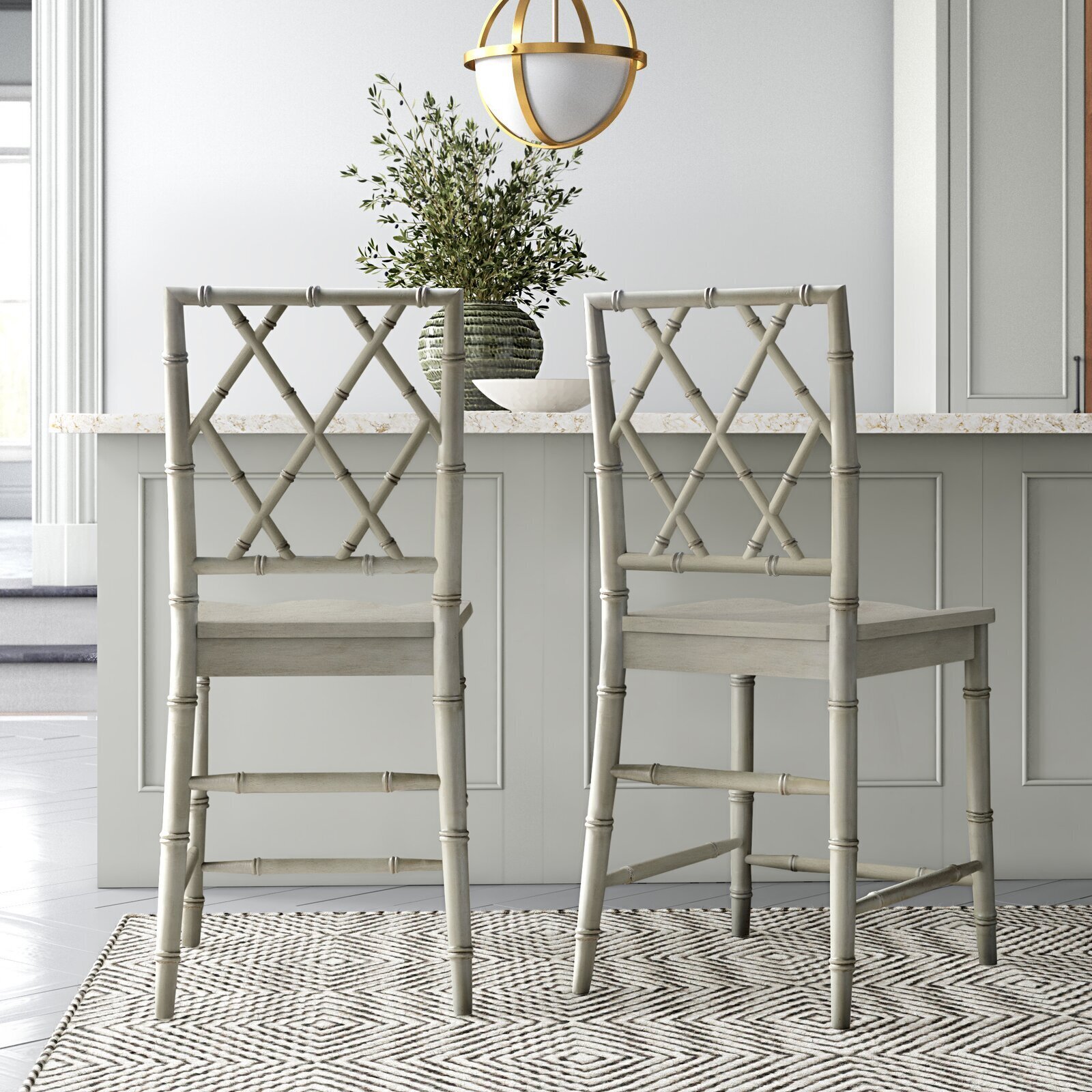 Elegant bamboo style chairs for counters