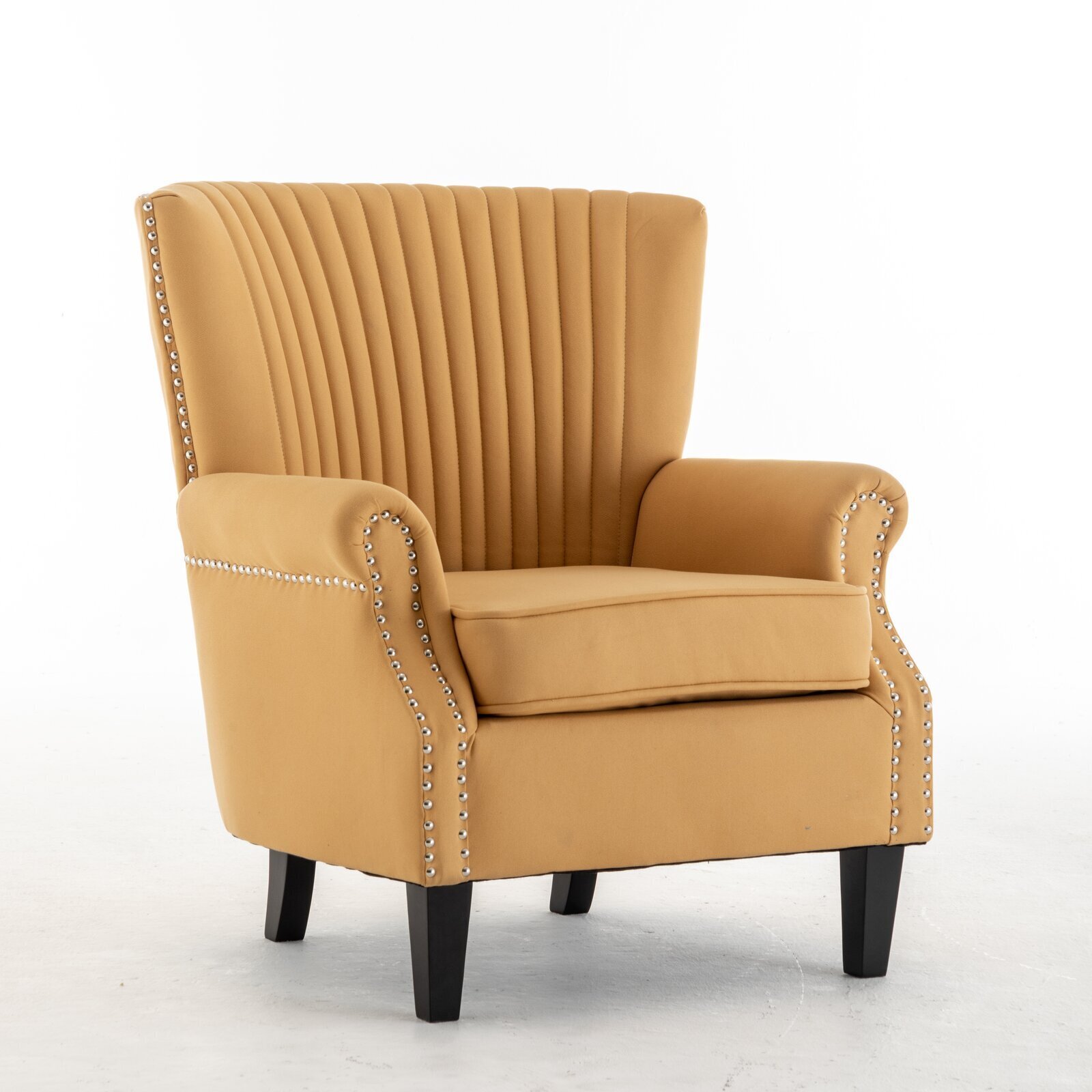 Elegant Mustard Wingback Chair
