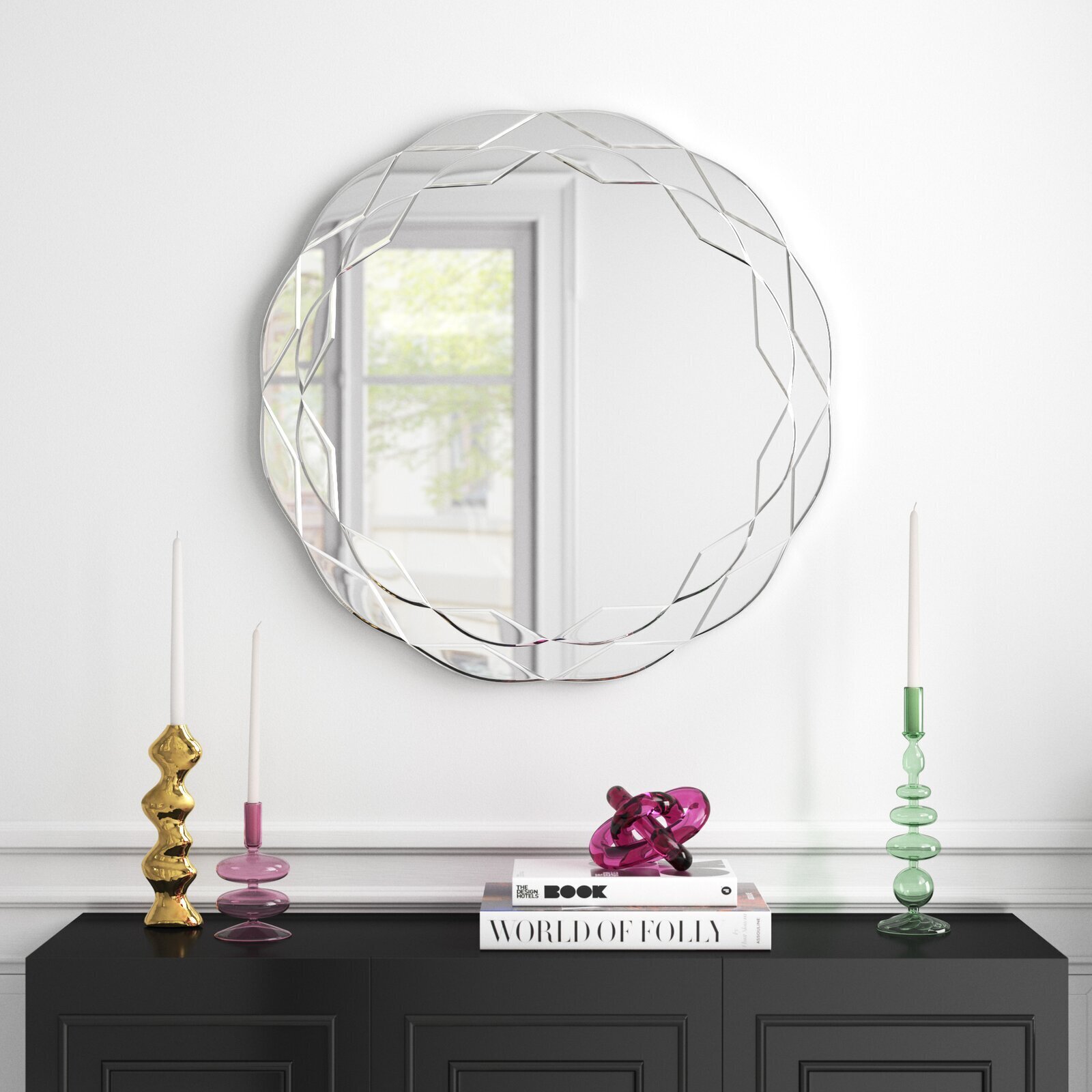 Elegant round frame for mirror