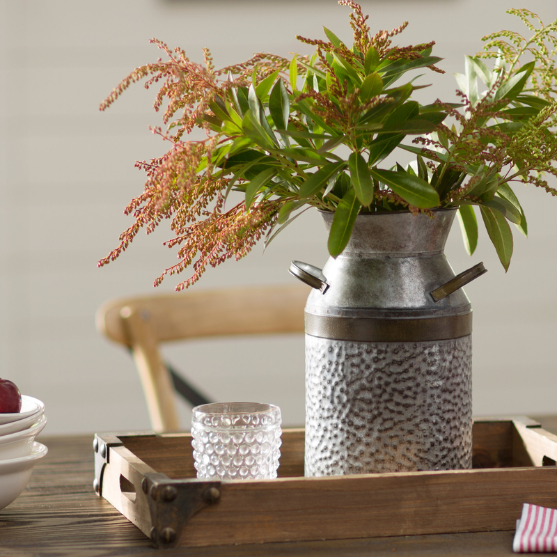 Elio Gray/Brown Metal Table Vase