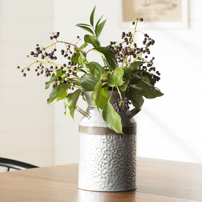 Elio Gray/Brown Metal Table Vase