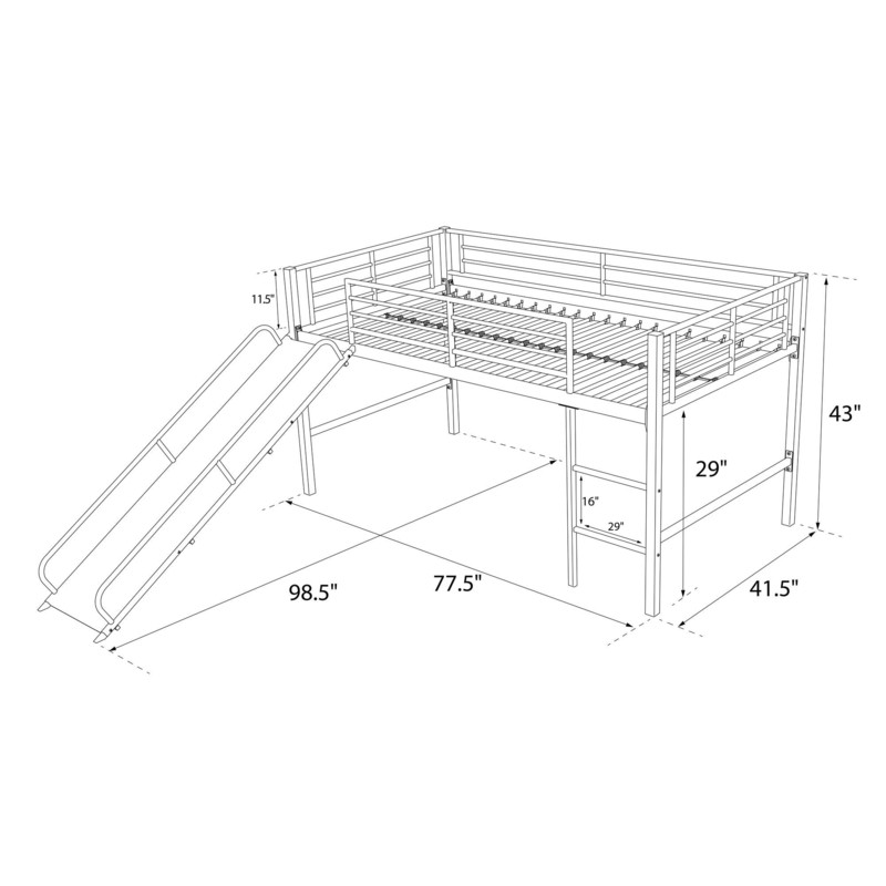 Eliud Twin Loft Bed by Isabelle & Max™