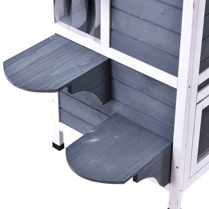 Elliana Solid Wood Cat House Water Proof Outdoor 2-Floor Villa