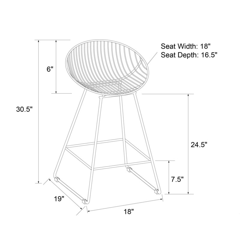 Ellis 25" Counter Bar Stool