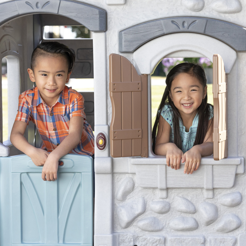 Two Story Indoor Playhouse With Slide Foter