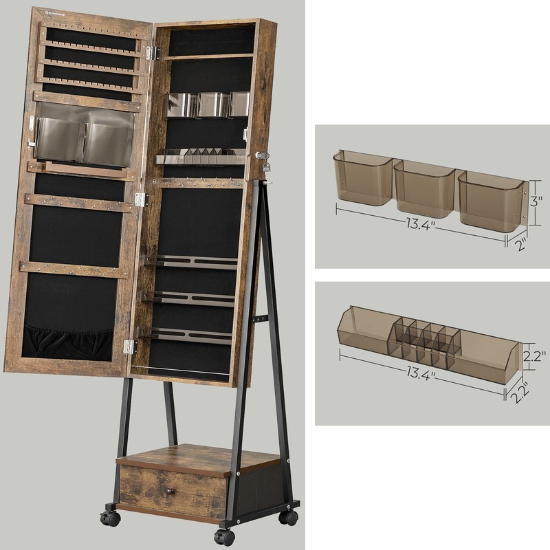 Enderlin 16.3'' Wide Jewelry Armoire with Mirror