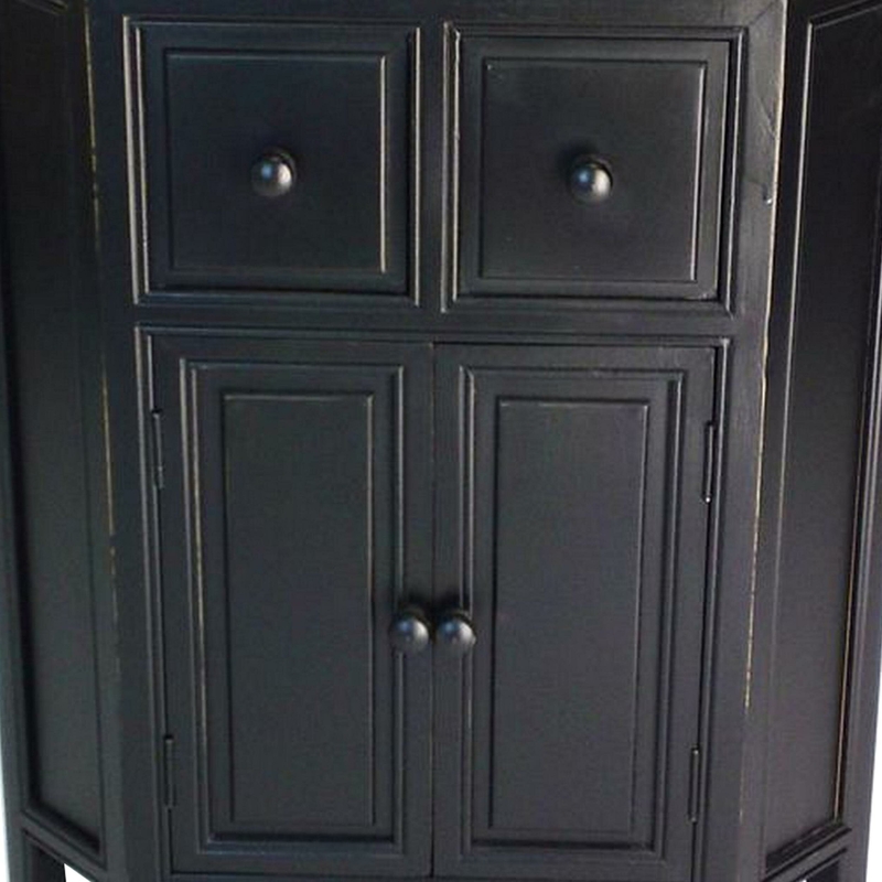 Erentraud 34'' Tall 2 - Door Corner Accent Cabinet
